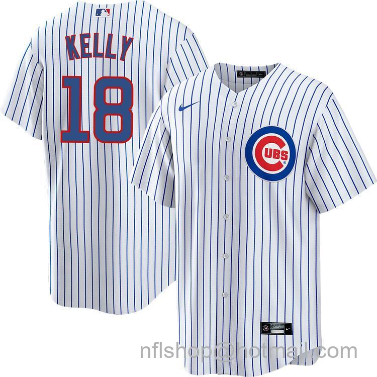 Youth Chicago Cubs #18 Carson Kelly White Home Nike Cool Base Stitched MLB Jersey