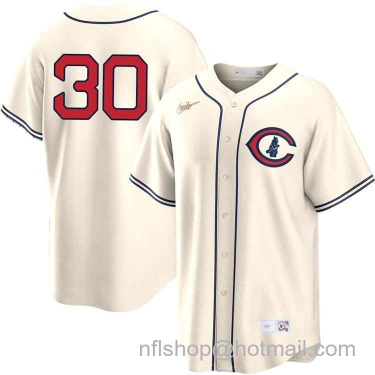 Youth Chicago Cubs #30 Kyle Tucker Cream Without Name Nike Field of Dreams Player Stitched MLB Jersey