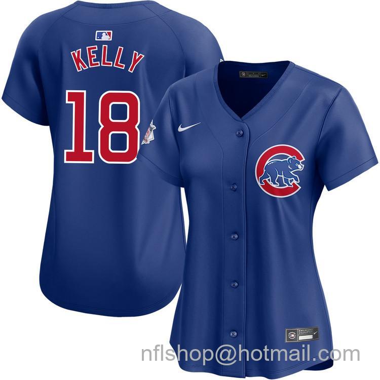 Women's Chicago Cubs #18 Carson Kelly Royal Alternate Nike Limited Stitched MLB Jersey