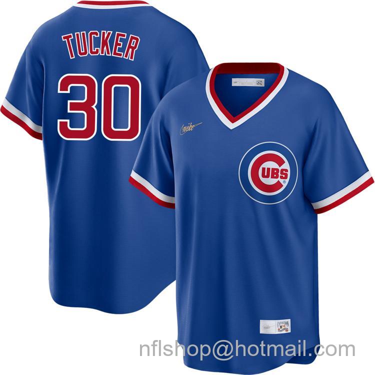 Men's Retro Nike Chicago Cubs #30 Kyle Tucker Royal 1994 Cooperstown Stitched Jersey