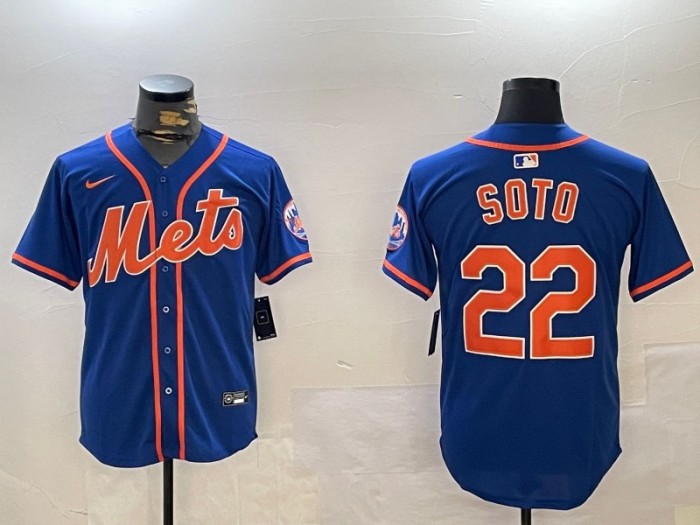 Men's New York Mets #22 Juan Soto Alternate Royal Nike Stitched Baseball MLB Jersey