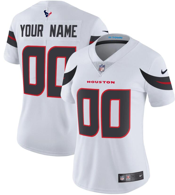 Women's Houston Texans Active Player Custom White 2024 Vapor F.U.S.E. Limited Stitched Jersey(Run Small)