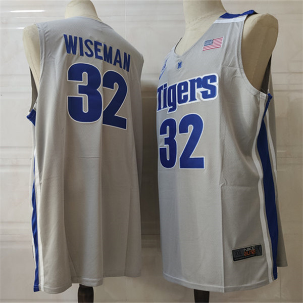 Nike Men's Memphis Tigers #32 James Wiseman Gray College Basketball Jersey