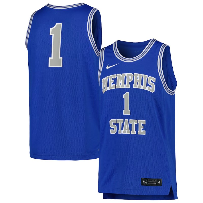 Nike Men's Memphis Tigers #1 Royal Replica Basketball Jersey