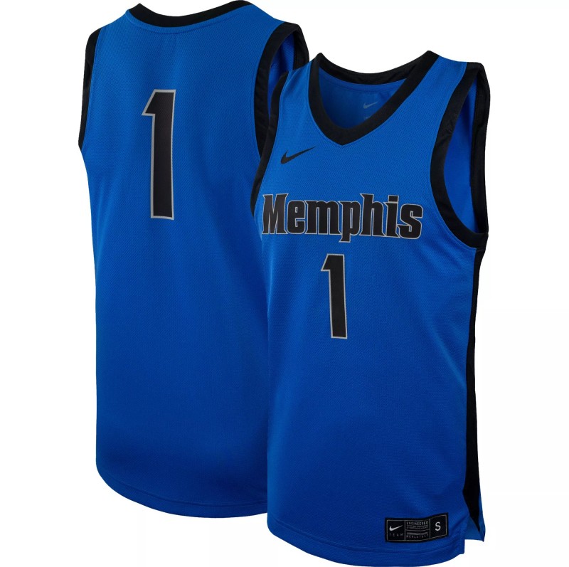 Nike Men's Memphis Tigers #1 Blue Replica Basketball Jersey