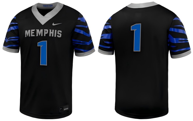 Nike Men's Memphis Tigers #1 Black Replica Football Jersey