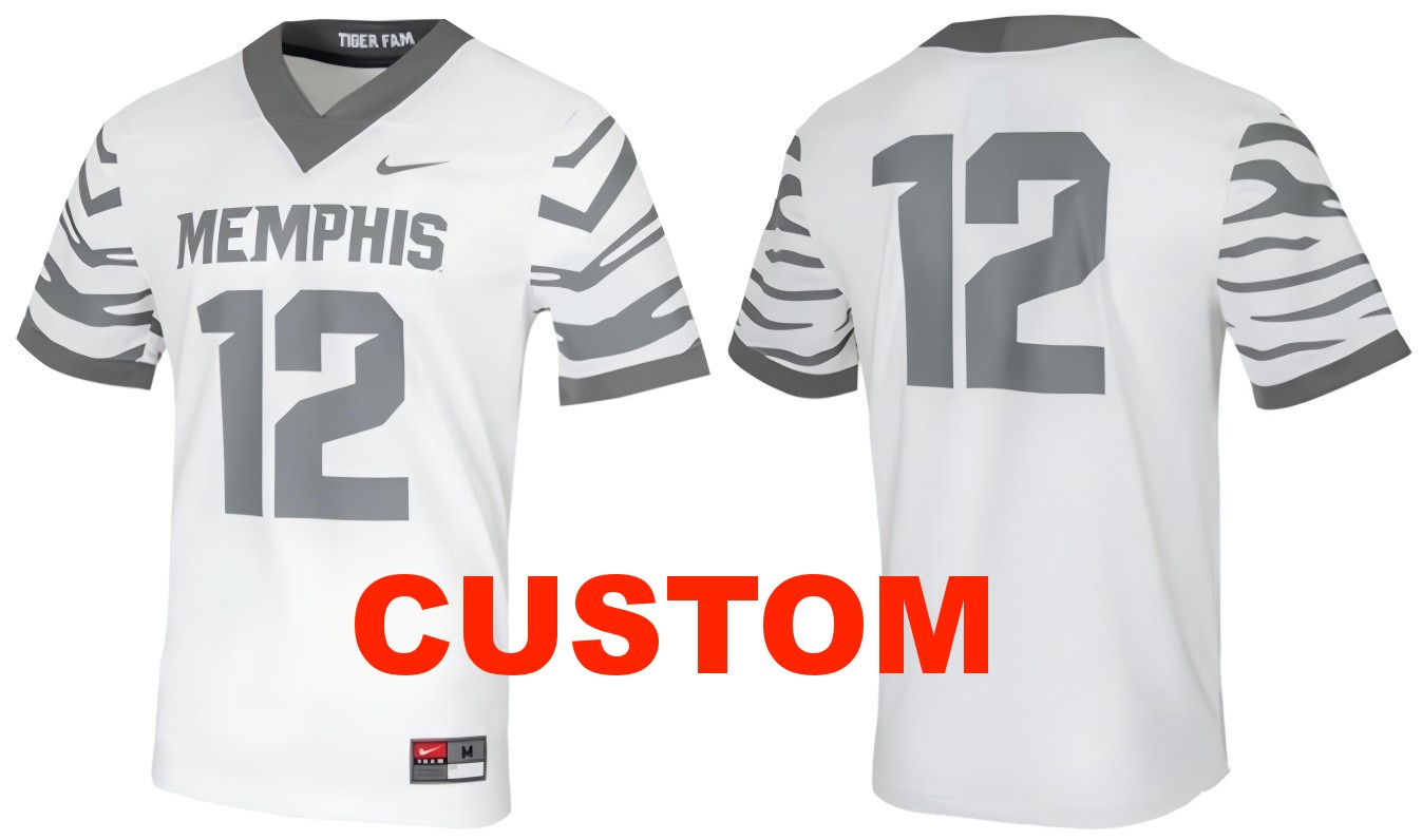 Custom Nike Men's Memphis Tigers Stitched Number Or Name White Dri-FIT Game Football Jersey