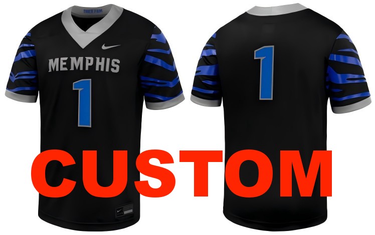 Custom Nike Men's Memphis Tigers Stitched Number Or Name Black Dri-FIT Game Football Jersey