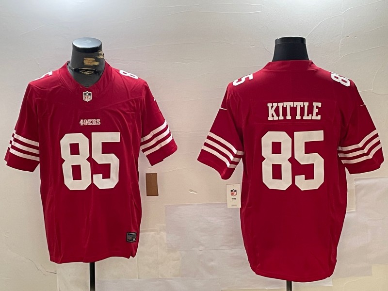 Men's San Francisco 49ers #85 George Kittle Red F.U.S.E. Vapor Limited Stitched Football Jersey