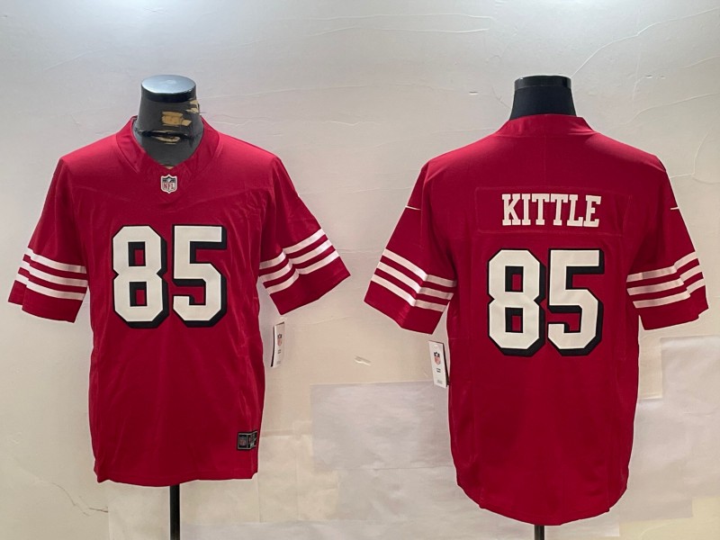 Men's San Francisco 49ers #85 George Kittle Red Throwback F.U.S.E. Vapor Limited Stitched Football Jersey