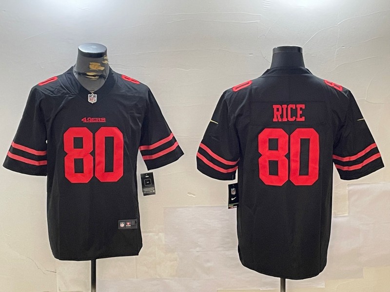 Men's San Francisco 49ers #80 Jerry Rice Black Vapor Untouchable Limited Stitched Jersey