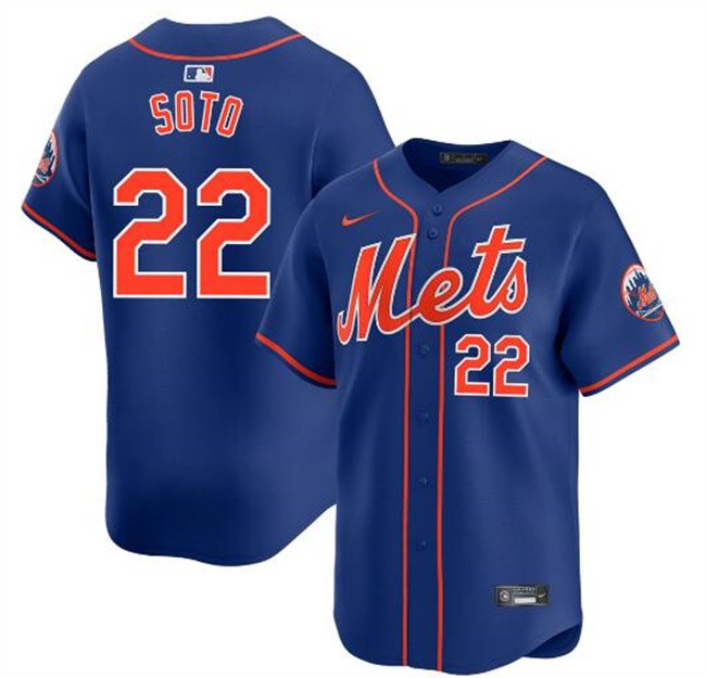 Youth New York Mets #22 Juan Soto Royal 2024 Alternate Limited Stitched Baseball Jersey