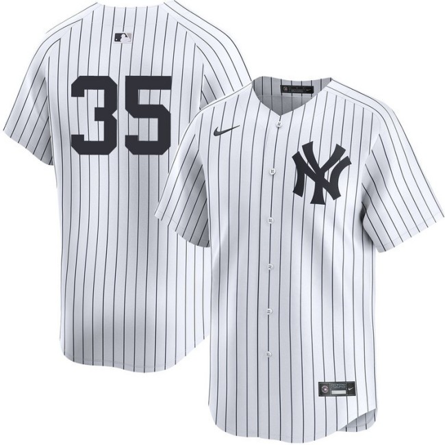 Men's New York Yankees #35 Cody Bellinger White Home Without Name Nike Limited Baseball Stitched Player Jersey