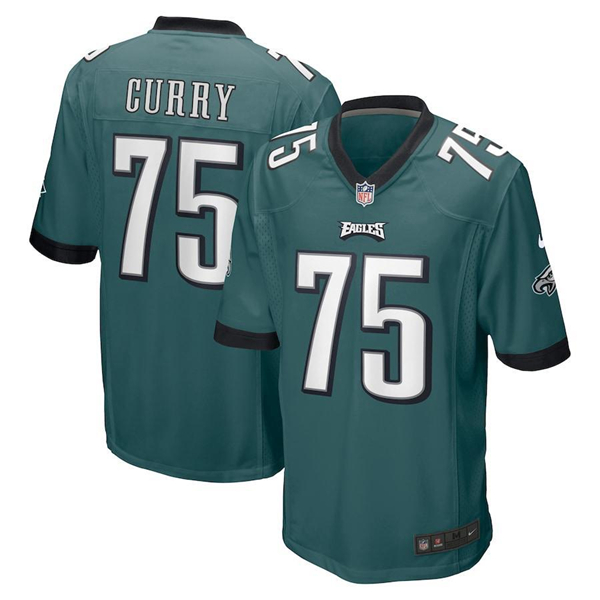 Men's Philadelphia Eagles #75 Vinny Curry Green Football Stitched Game Jersey