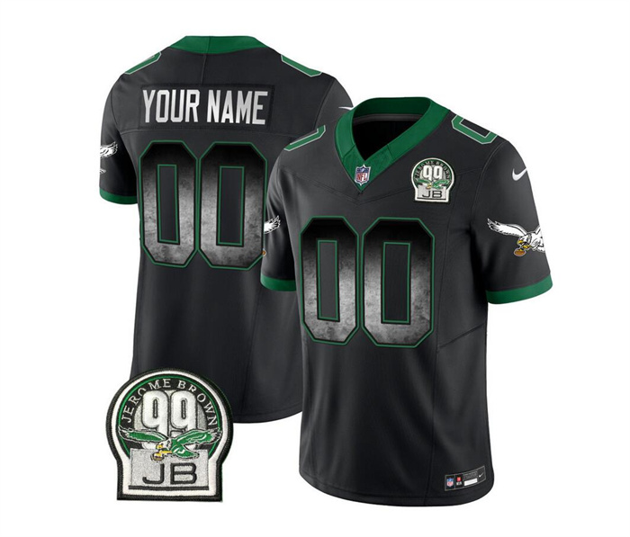 Men's Nike Philadelphia Eagles Customized Black 2023 F.U.S.E. Throwback Vapor Untouchable Limited Stitched Football Jersey