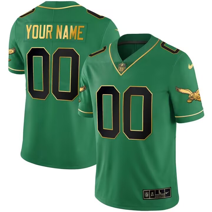 Customized Men's Nike Philadelphia Eagles Vapor Untouchable Limited Green Jersey