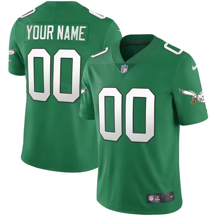 Customized Men's Nike Philadelphia Eagles Vapor Untouchable Limited Green NFL Jersey