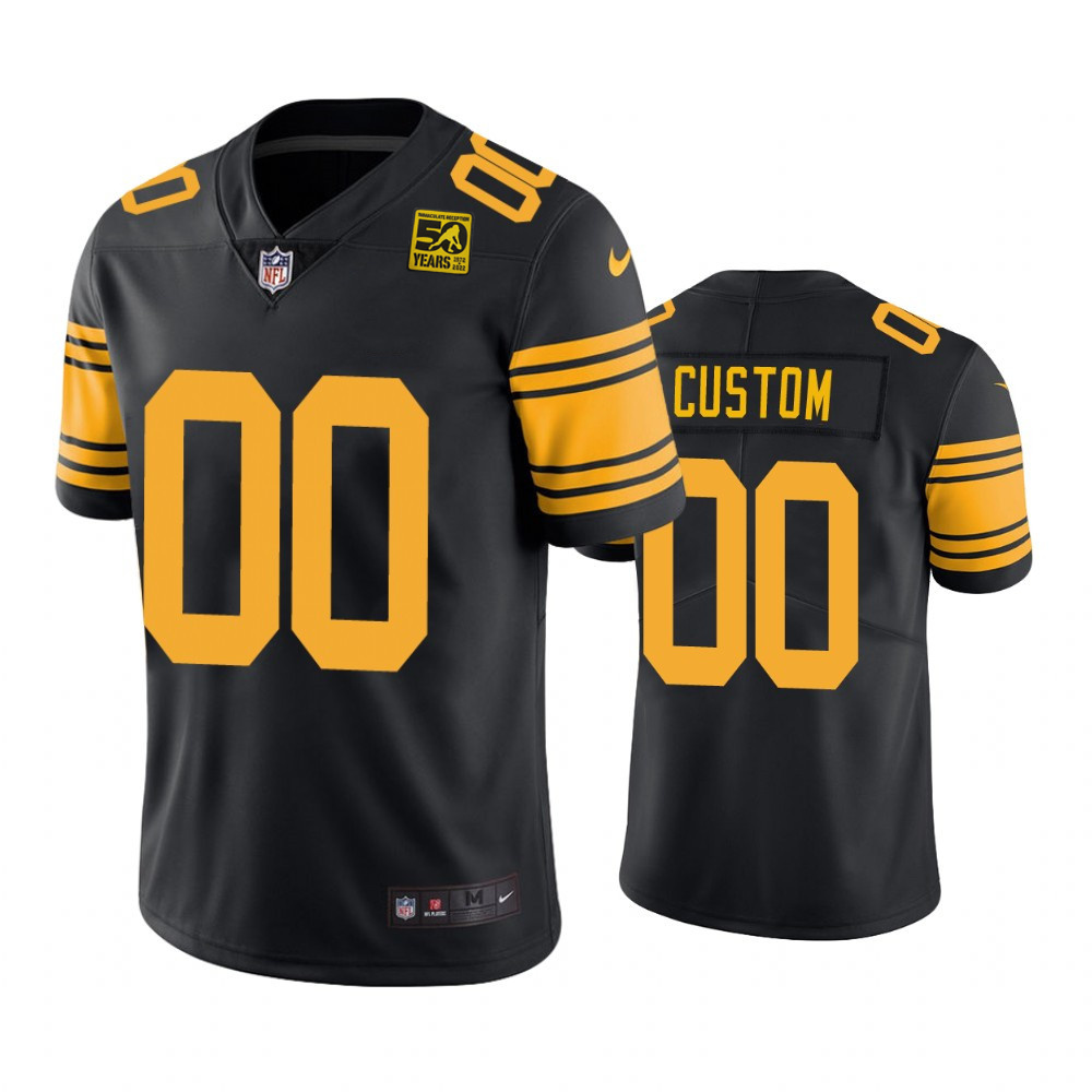 Men's Pittsburgh Steelers Customized Black 2023 Color Rush 50th Anniversary Limited NFL Jersey