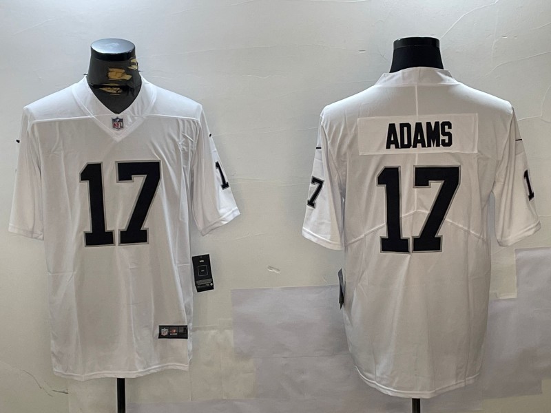 Men's Las Vegas Raiders #17 Davante Adams White Vapor Limited Stitched Football Jersey