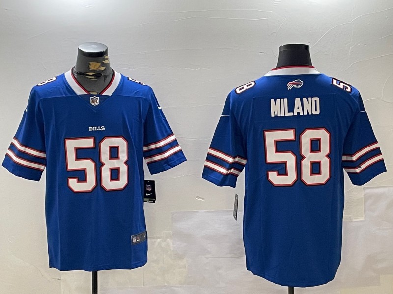 Men's Buffalo Bills #58 Matt Milano Royal Vapor Untouchable Limited Stitched Jersey