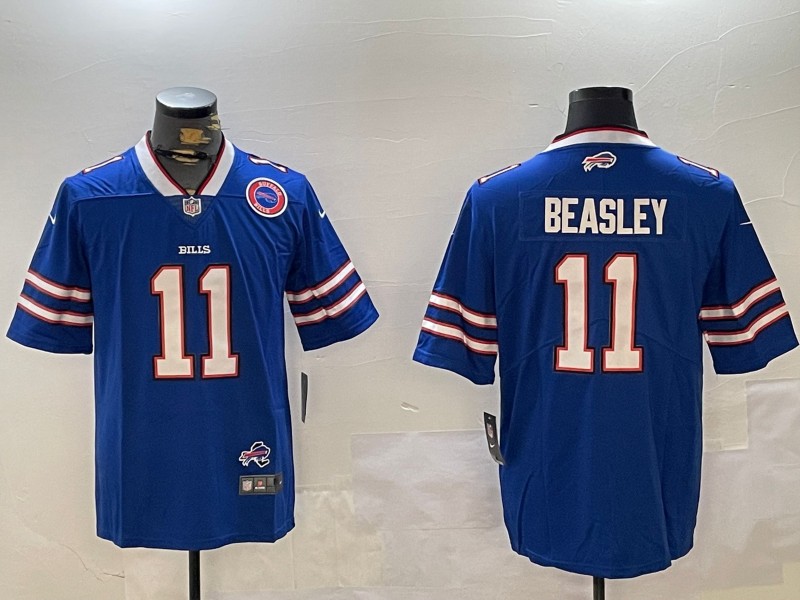 Men's Buffalo Bills #11 Cole Beasley Blue With Team and State Map Patch Vapor Untouchable Stitched Limited Jersey