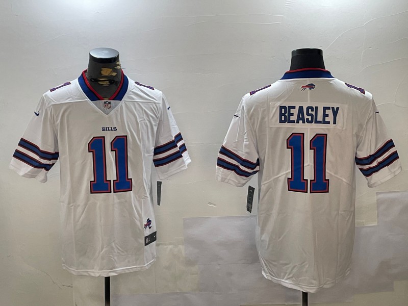 Men's Buffalo Bills #11 Cole Beasley White With State Map Patch Vapor Untouchable Stitched Limited Jersey