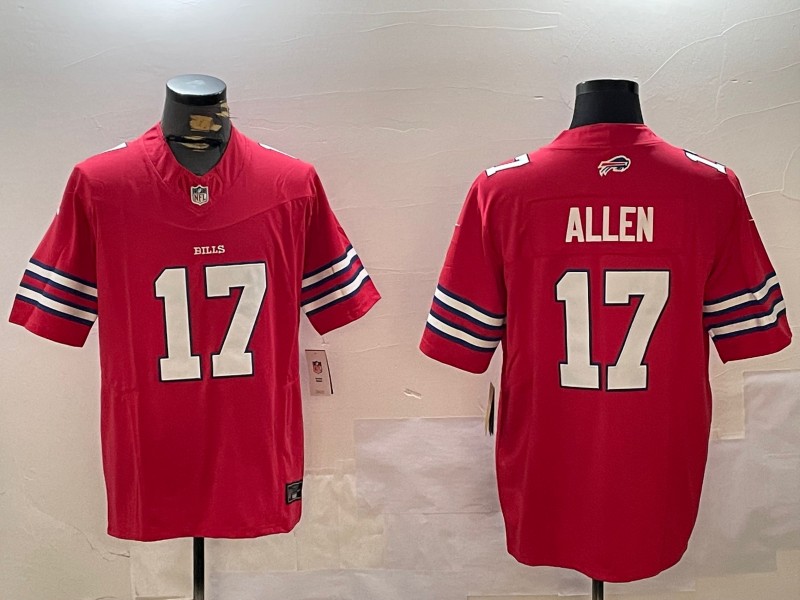 Men's Buffalo Bills #17 Josh Allen Red FUSE Vapor Limited Stitched Football Jersey