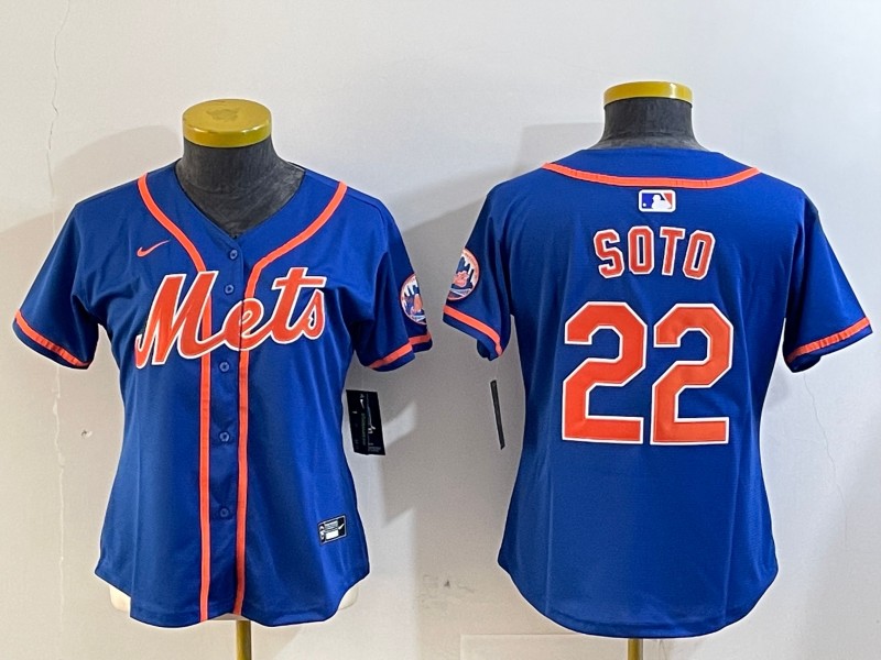 Women's New York Mets #22 Juan Soto Alternate Royal Nike Stitched Baseball MLB Jersey