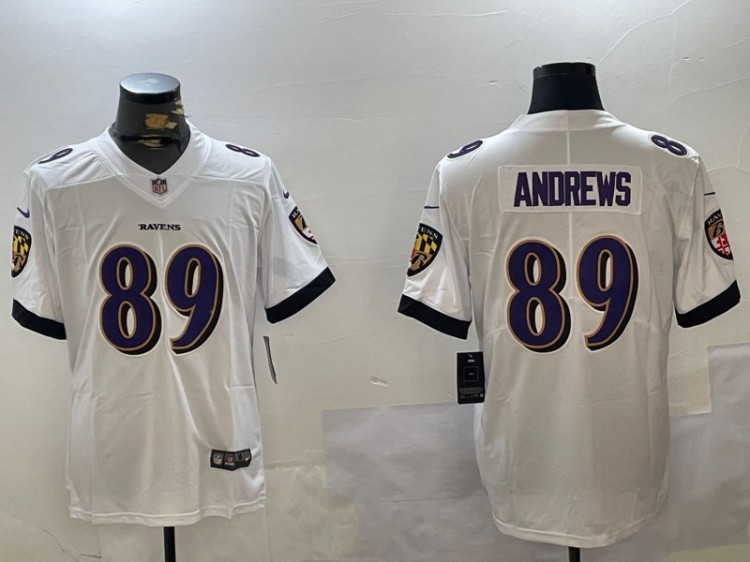 Men's Baltimore Ravens #89 Mark Andrews White Nike Vapor Untouchable Limited NFL Stitched Jersey