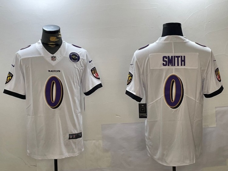 Men's Baltimore Ravens #0 Roquan Smith White Nike Vapor Untouchable Limited NFL Stitched Jerseys