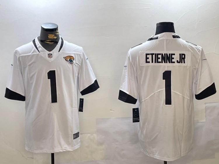 Men's Jacksonville Jaguars #1 Travis Etienne Jr White Nike Vapor Untouchable Limited Stitched NFL Jersey