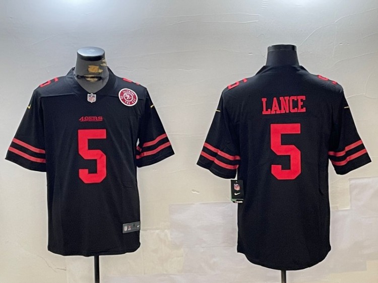 Men's San Francisco 49ers #5 Trey Lance Black Nike Vapor Untouchable Limited Stitched NFL Jerseys