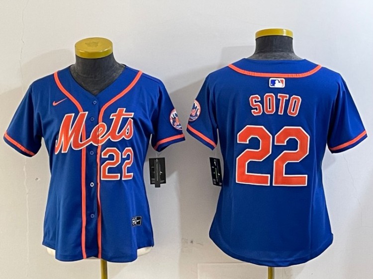 Youth  New York Mets #22 Juan Soto Alternate Royal Nike Limited Stitched Baseball MLB Jerseys