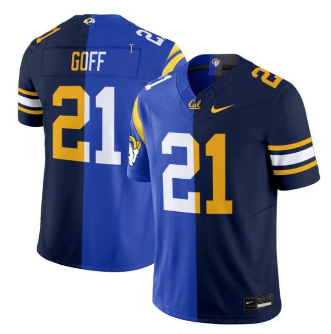 Men's Nike Jared Goff Jersey Rams #21 California Golden Bears Split FUSE Vapor Limited College Football