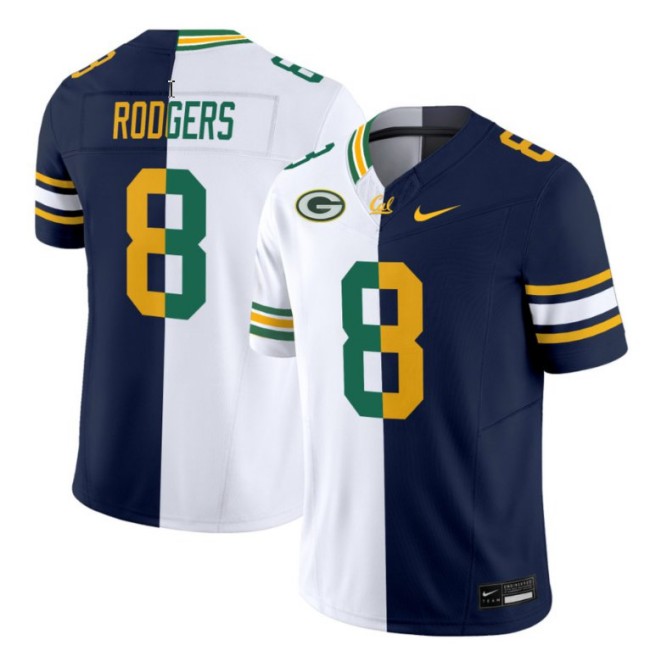 Men's Nike Aaron Rodgers Jersey #8 California Golden Bears Split FUSE Vapor Limited College Football