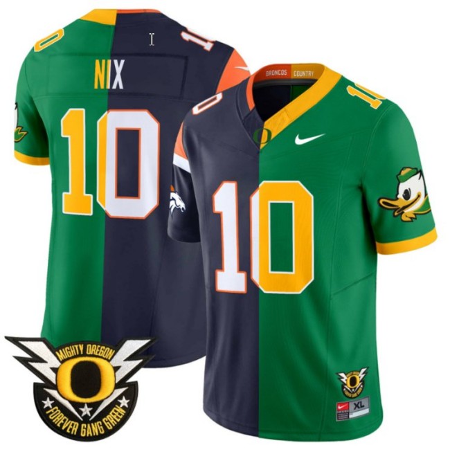 Men's Nike Bo Nix Jersey #10 Oregon Ducks Split FUSE Vapor Limited College Football Stitched