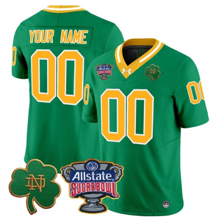 Custom Notre Dame Fighting Irish Jersey 2024 Sugar Bowl Patch Vapor Throwback