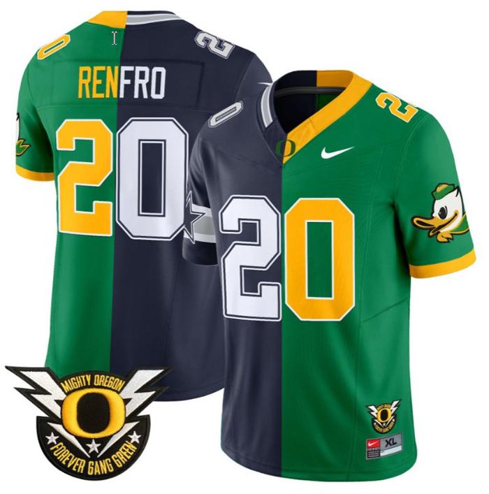 Men's Nike Mel Renfro Jersey #20 Oregon Ducks Split FUSE Vapor Limited NCAA Football Stitched