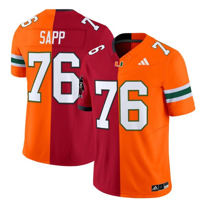 Men's Adidas Warren Sapp Jersey #76 Miami Hurricanes Split Vapor Limited V2 Football Stitched