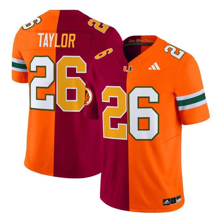 Men's Adidas Sean Taylor Jersey #26 Miami Hurricanes Split Vapor Limited V2 Football Stitched