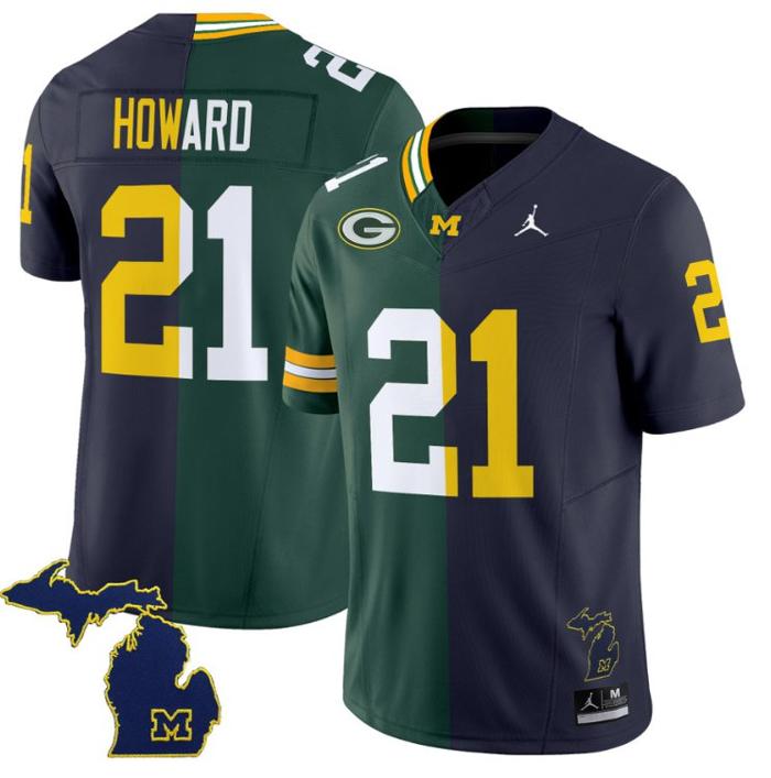 Men's Jordan Brand Desmond Howard Jersey #21 Michigan Wolverines Split Vapor Limited Football