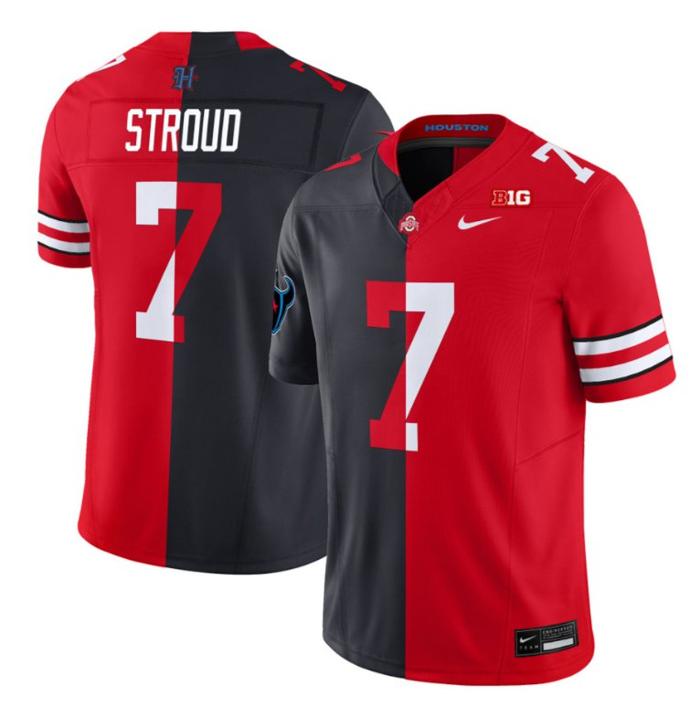 Men's Nike C.J. Stroud Jersey #7 Ohio State Buckeyes Split FUSE Vapor V2 NCAA Football Stitched