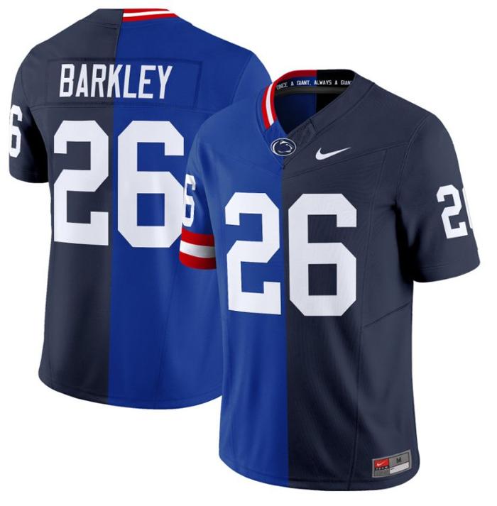 Men's Nike Saquon Barkley Jersey Giants #26 Penn State Nittany Lions Split FUSE Vapor Limited NCAA Football