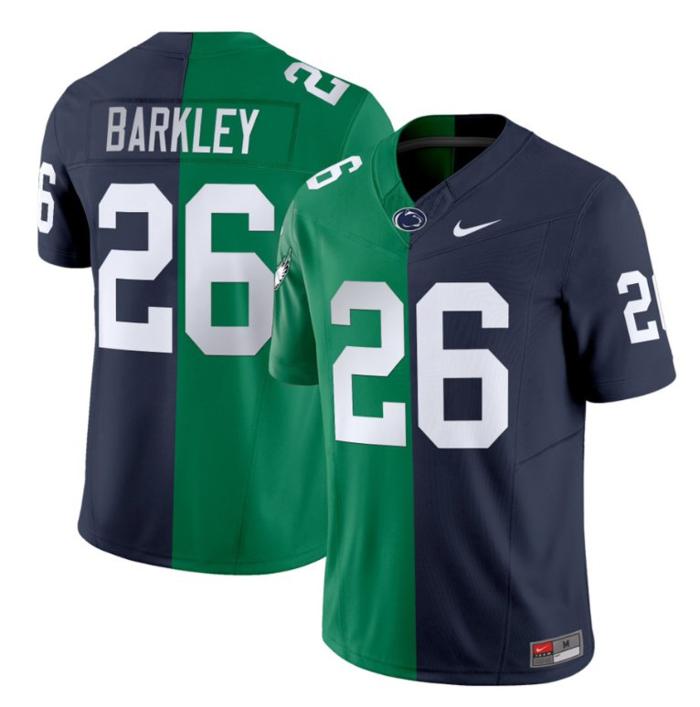 Men's Nike Saquon Barkley Jersey Eagles #26 Penn State Nittany Lions Split FUSE Vapor Limited NCAA Football