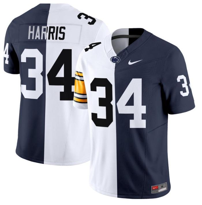 Men's Nike Franco Harris Jersey #34 Penn State Nittany Lions Split FUSE Vapor Limited NCAA Football