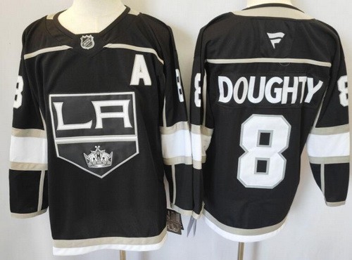 Men's Los Angeles Kings #8 Drew Doughty Black Authentic NHL Stitched Hockey Jersey