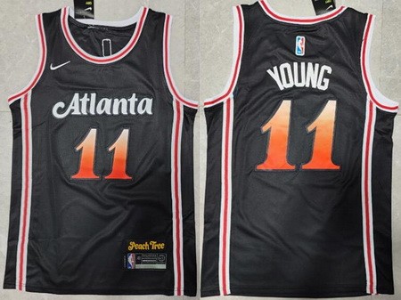 Men's Atlanta Hawks #11 Trae Young Black 2022 City Icon Swingman Jersey