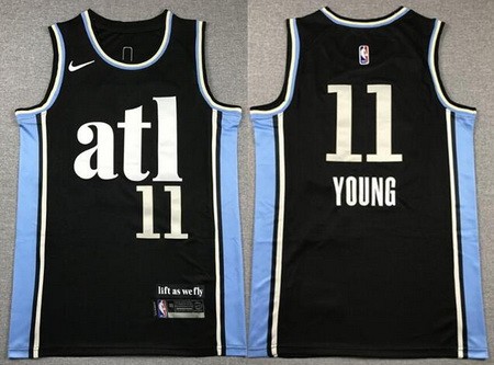 Men's Atlanta Hawks #11 Trae Young Black 2023 City Icon Swingman Jersey