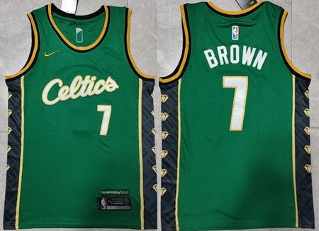 Men's Boston Celtics #7 Jaylen Brown Green 2022 City Icon Swingman Jersey