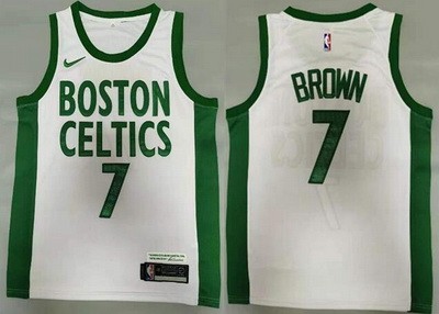 Men's Boston Celtics #7 Jaylen Brown White City Icon Swingman Jersey